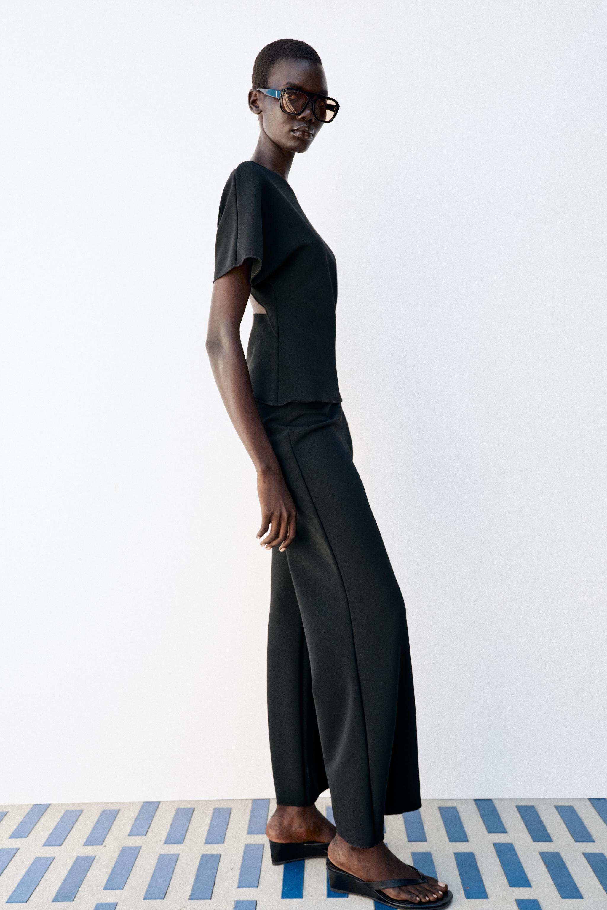 STRETCH WIDE LEG PANTS
